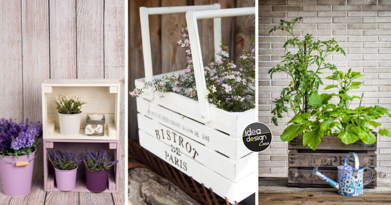 13 decorazioni con cassette di legno in primavera - estate! Ispiratevi decorazione primavera con cassette di legno.