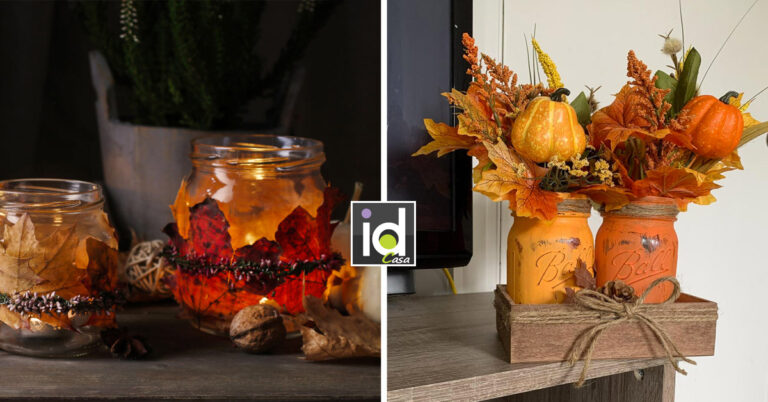 Una bella decorazione autunnale con un barattolo riciclato! Ispiratevi decorazione autunnale con un barattolo riciclato
