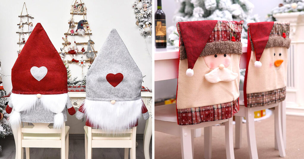 copri sedie natalizie per un look festivo in casa