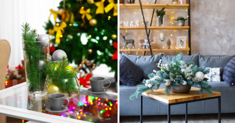 10 decorazioni natalizie per il tavolino in salotto: ispiratevi decorazioni-natalizie-salotto