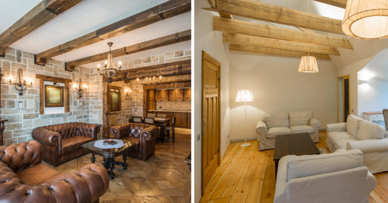 Le travi in legno a vista in salotto: 8 ispirazioni da sogno soggiorni con travi in legno a vista