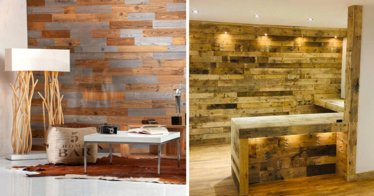 Rivestire una parete con legno di pallet: 8 ispirazioni fai da te Rivestire una parete con dei pallet.