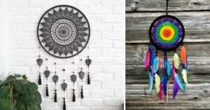 Acchiappasogni fai da te all’uncinetto.