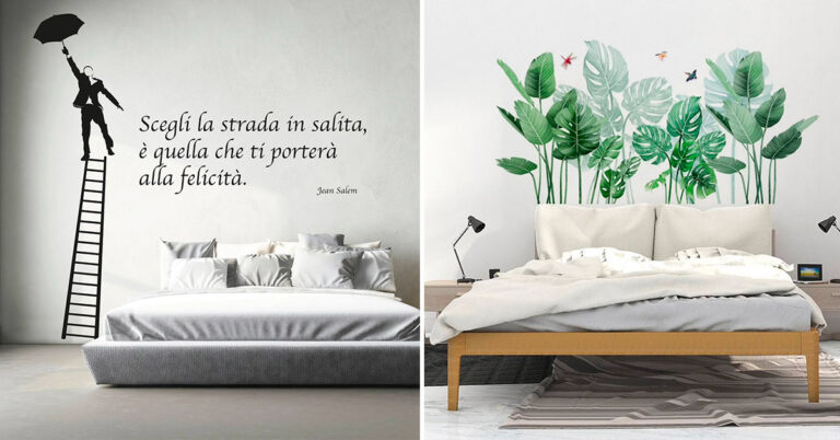 La testiera del letto adesiva: soluzioni glamour da copiare Decorare la parete dietro il letto con le testiere letto adesive