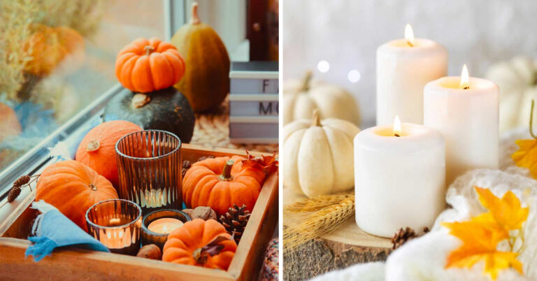 Centrotavola autunnale con le candele: lasciatevi ispirare Centrotavola autunnale con le candele.