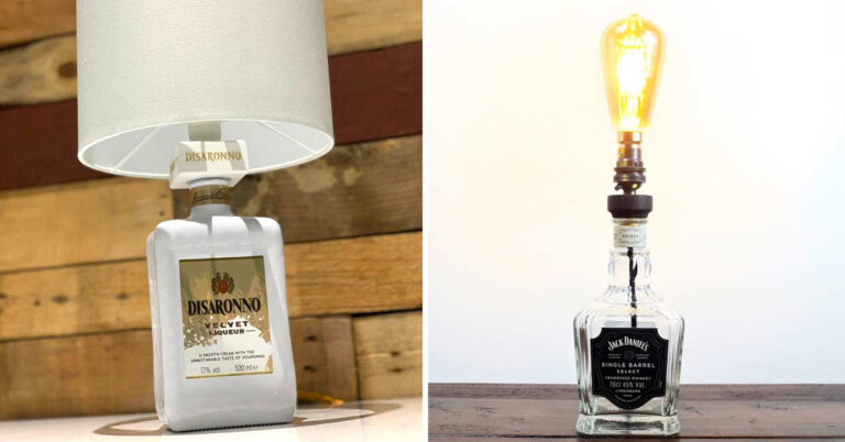 Un abat-jour creativo per la camera con il riciclo delle bottiglie di vetro Abat-jour fai da te con bottiglia di vetro.