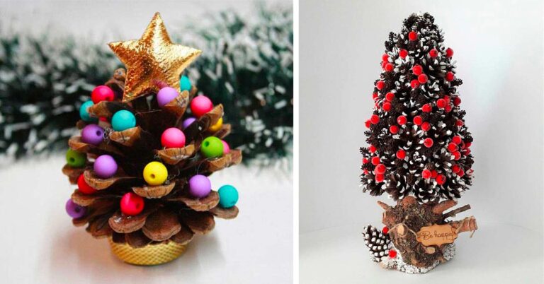 Un albero di pigne: 7 decorazioni natalizie fai da te da non perdere albero decorazione natale con pigne