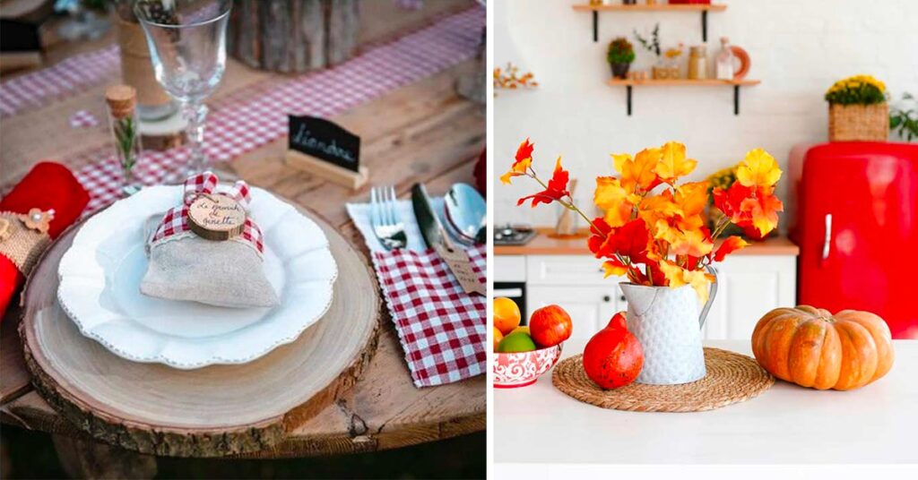Apparecchiare la tavola in autunnoc on sottobicchieri e sottopiatti ispirati alla natura