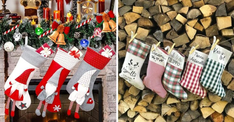 Calze natalizie: le più belle idee per decorare i camini a Natale Calze natalizie idee.