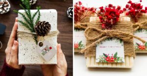 Decorare i pacchetti di Natale con il fai da te.