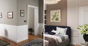 Boiserie in legno parete.