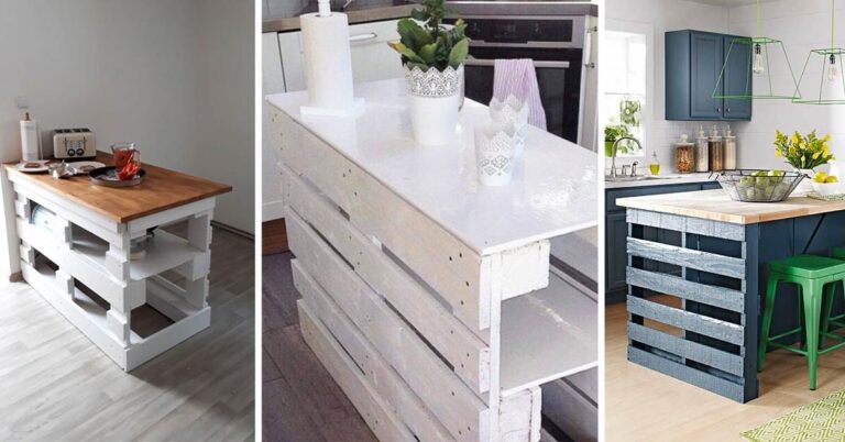 Un'isola cucina con pallet: 8 bellissimi spunti fai da te per ispirarsi Isola cucina fai da te con pallet.