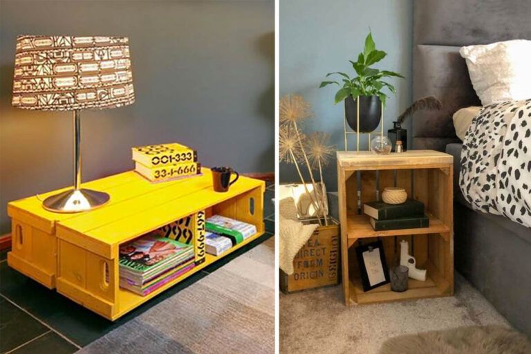 Comodini fai da te con cassette di legno: 9 idee creative Comodini fai da te con cassette di legno.