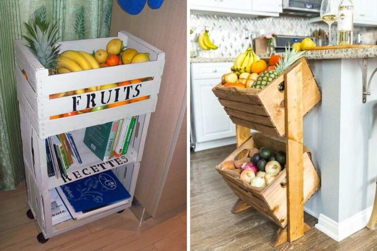 Come trasformare le cassette di legno in un portafrutta? Ecco alcune idee fai da te Portafrutta fai da te con cassette di legno..