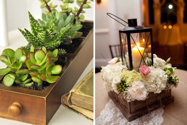 10 belle idee per realizzare un centrotavola con cassetti e scatole di legno: ispiratevi realizzare un centrotavola con cassetti e scatole di legno