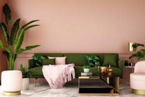 Parete tortora rosato.