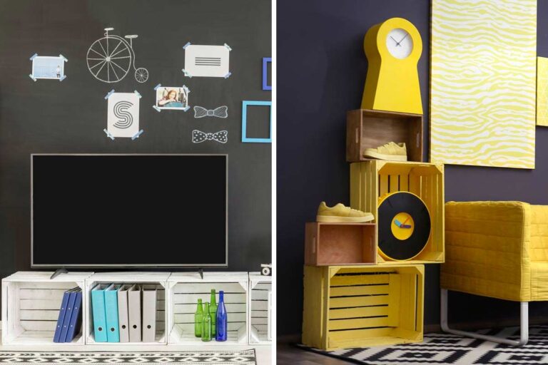 Arredare il soggiorno con le cassette di legno: 15 fantastiche idee fai da te Arredare il soggiorno con le cassette di legno.