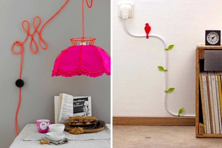 Cavi delle prese elettriche a vista? Ecco 14 idee per farle diventare delle piccole opere d'arte Cavi delle prese elettriche a vista.