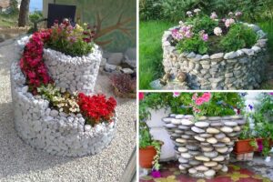 fioriere in pietra fai da te in giardino