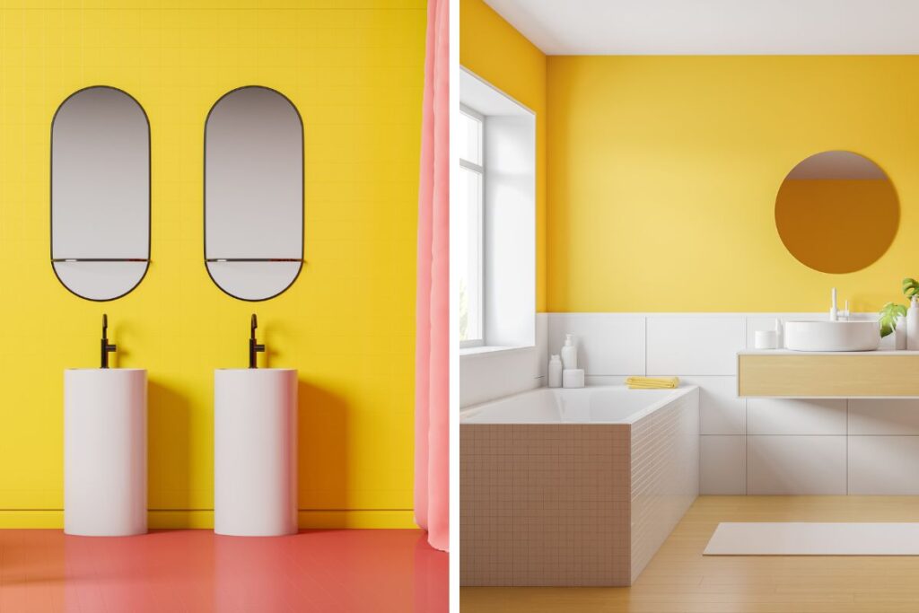 arredare la stanza da bagno con il giallo