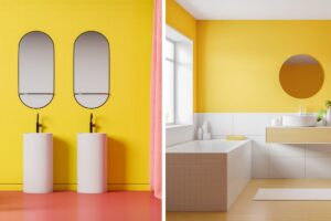 arredare la stanza da bagno con il giallo