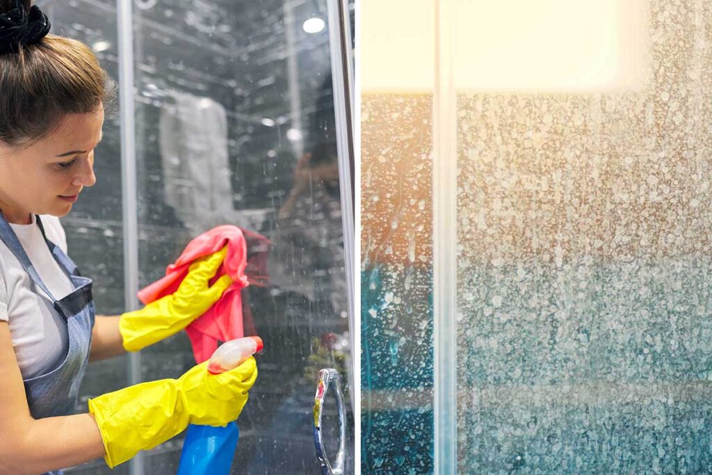 come pulire vetri doccia calcare