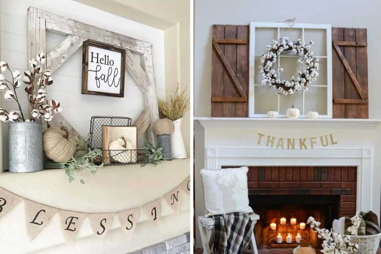 Le deliziose decorazioni autunnali fai da te stile country per il camino: lasciatevi ispirare decorazioni autunnali country per camino