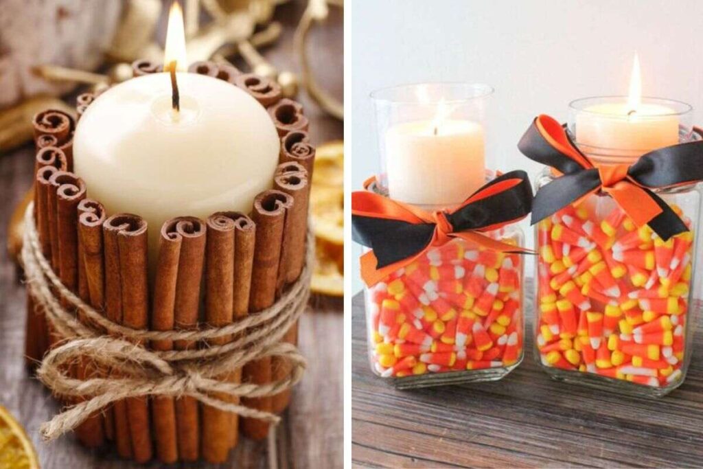 portacandele fai da te autunnali