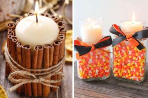 portacandele fai da te autunnali