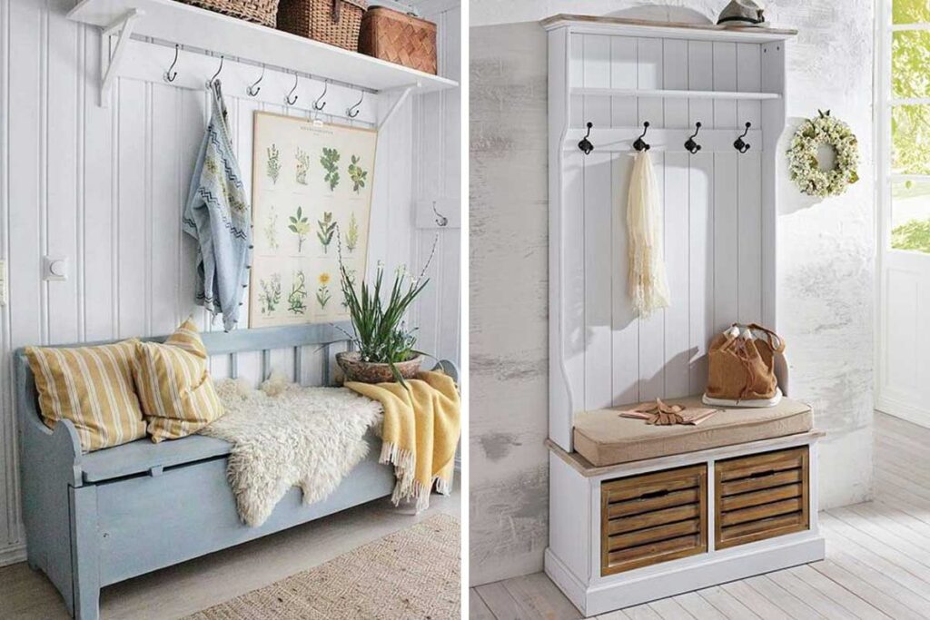 Arredare l'ingresso con la panca.