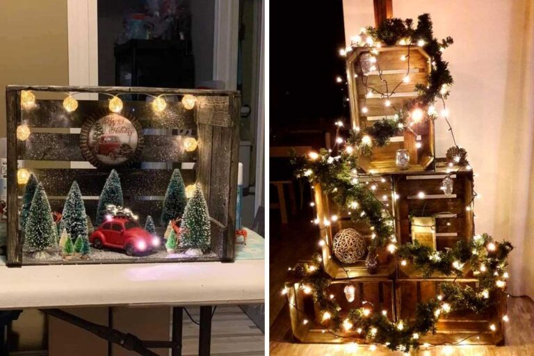 Una semplice cassetta di legno per diventare una decorazione splendente per Natale: ecco le più belle idee cassette di legno natalizie