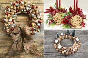 decorazioni fai da te per Natale con tappi di sughero