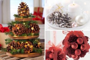 decorazioni a base di pigne per decorare il Natale