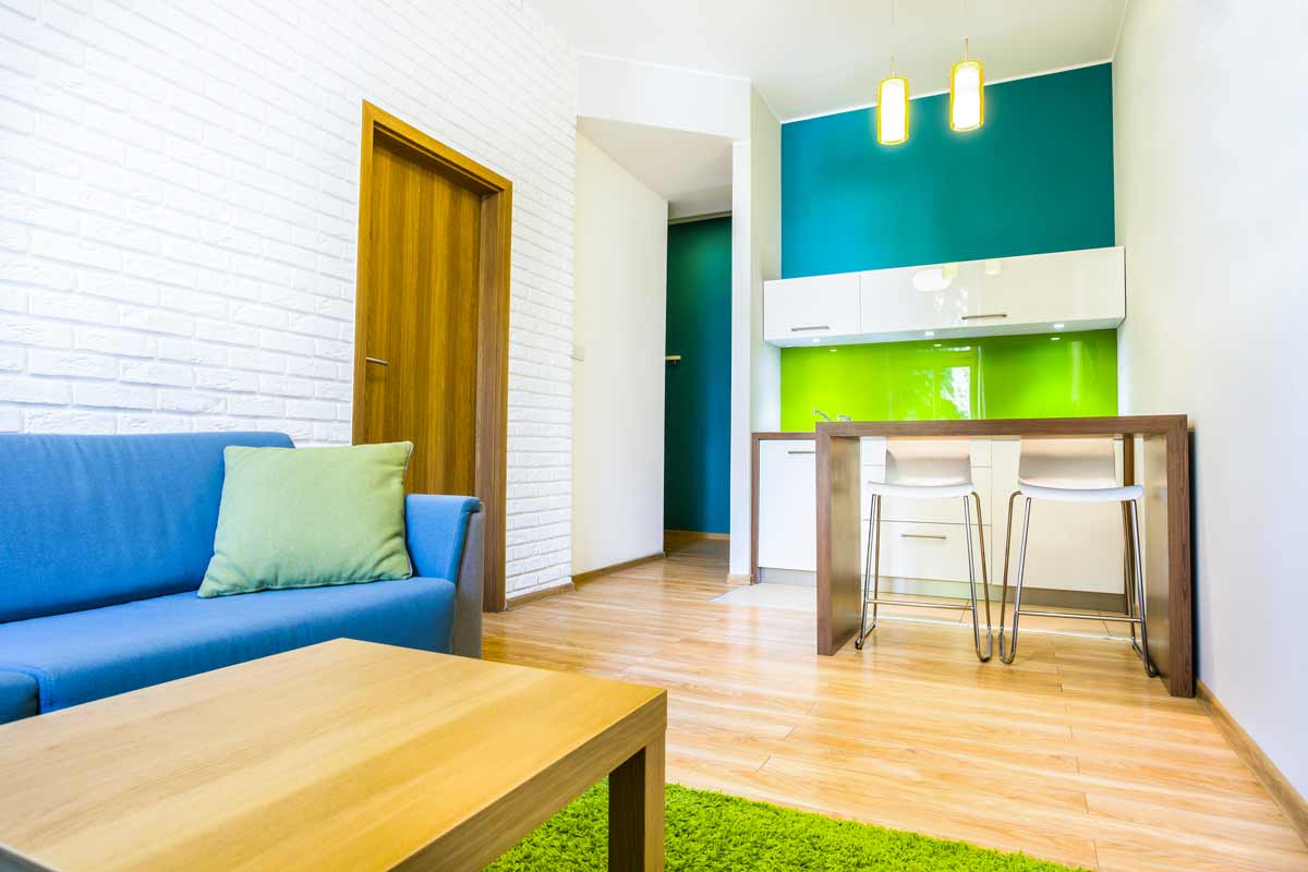 piccola cucina in soggiorno