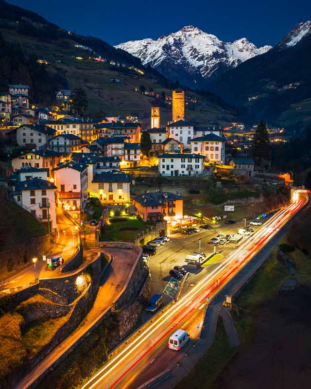 Borgo di Gromo nelle Alpi.