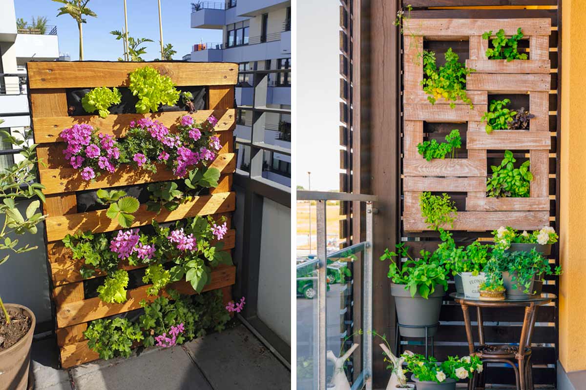 fioriera verticale con riciclo