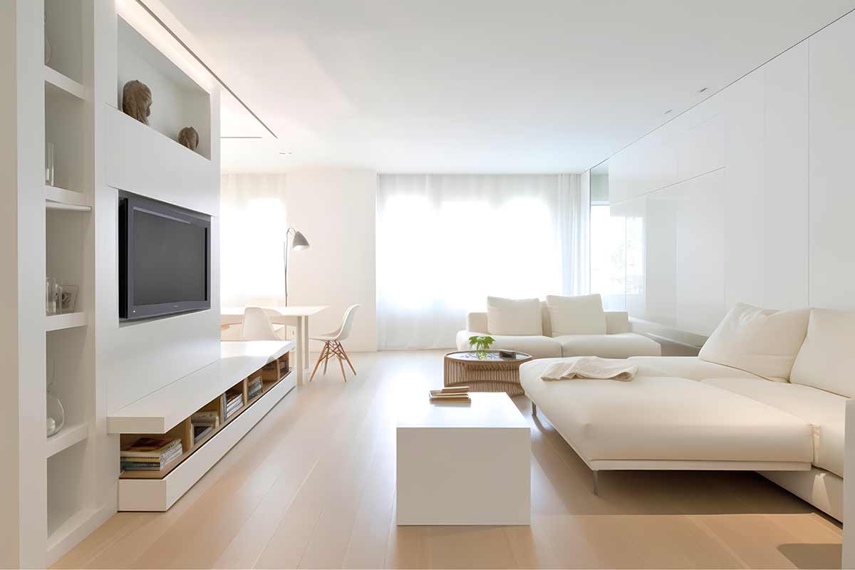 soggiorno parete in cartongesso per la televisione