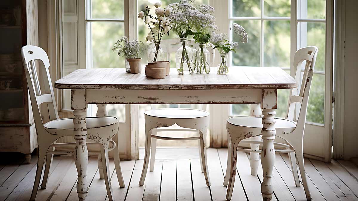 piccola sala pranzo shabby