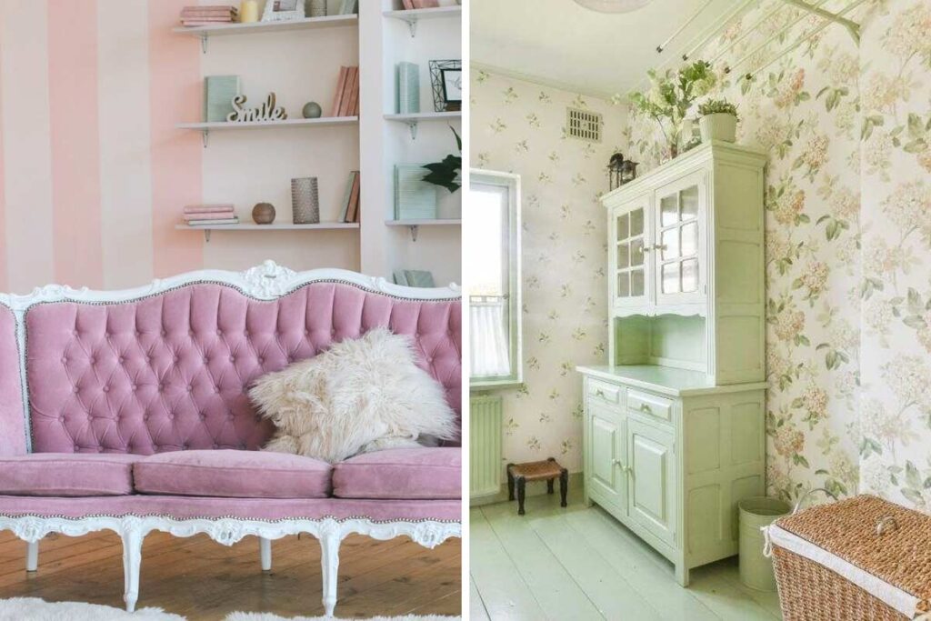 idee di carta da parati stile Shabby Chic