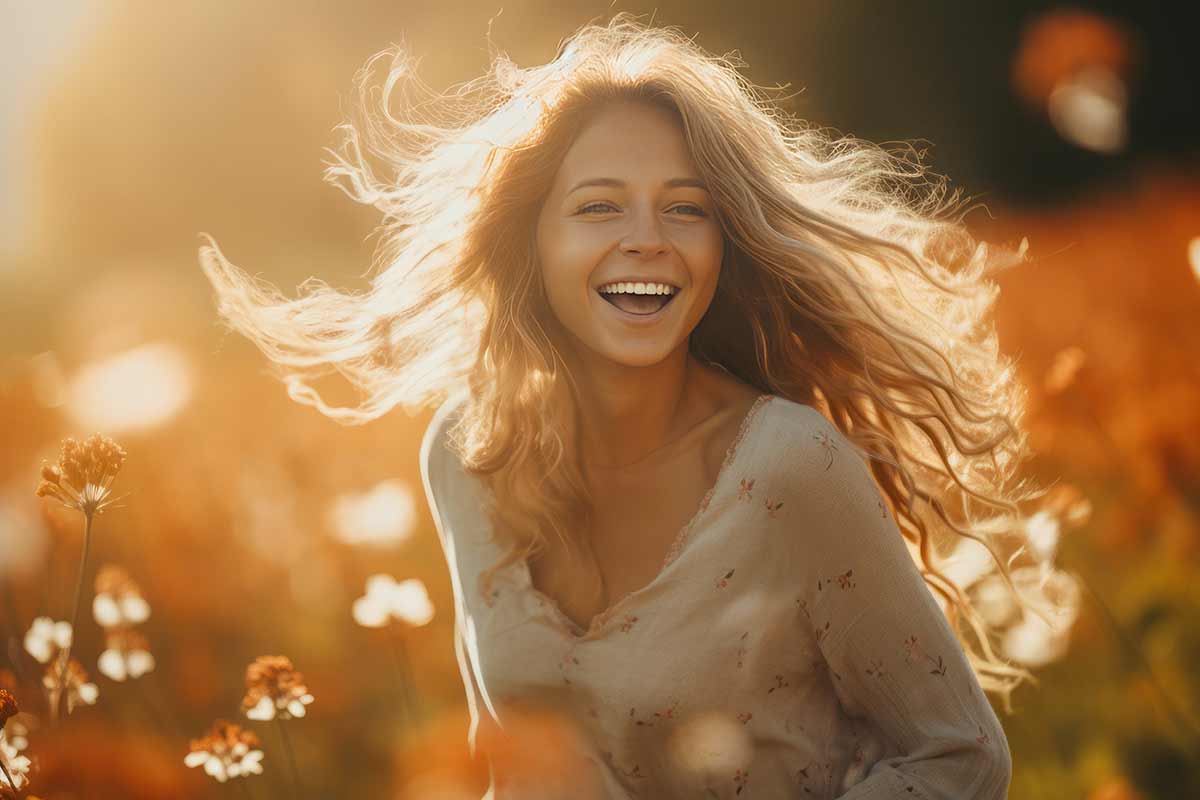 Donna felice e fortunata.