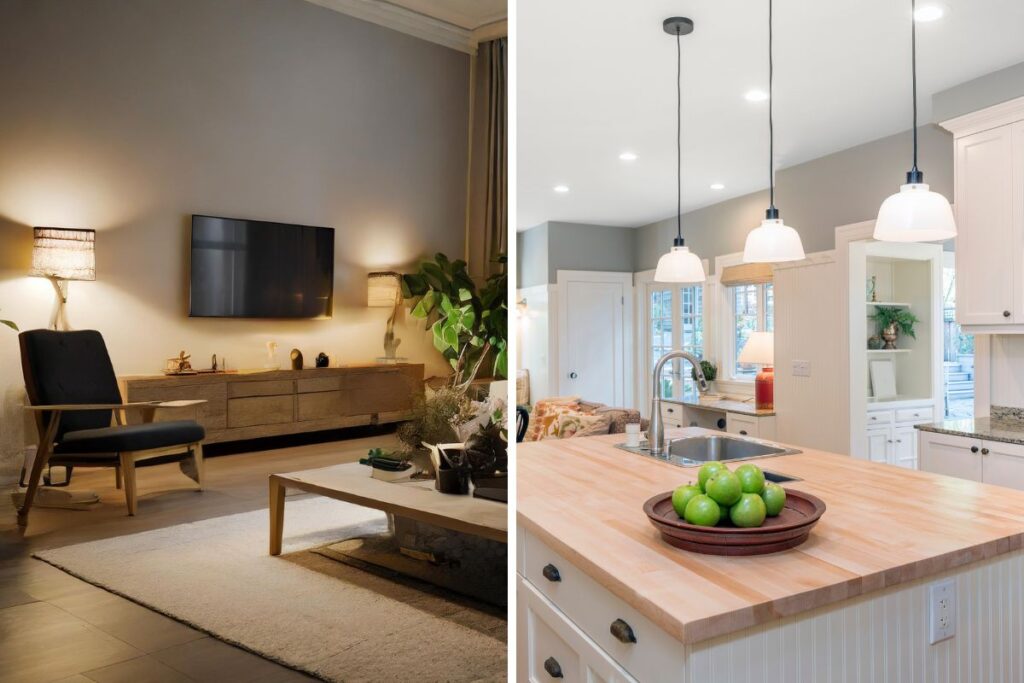 Illuminazione luce calda e fredda per le stanze