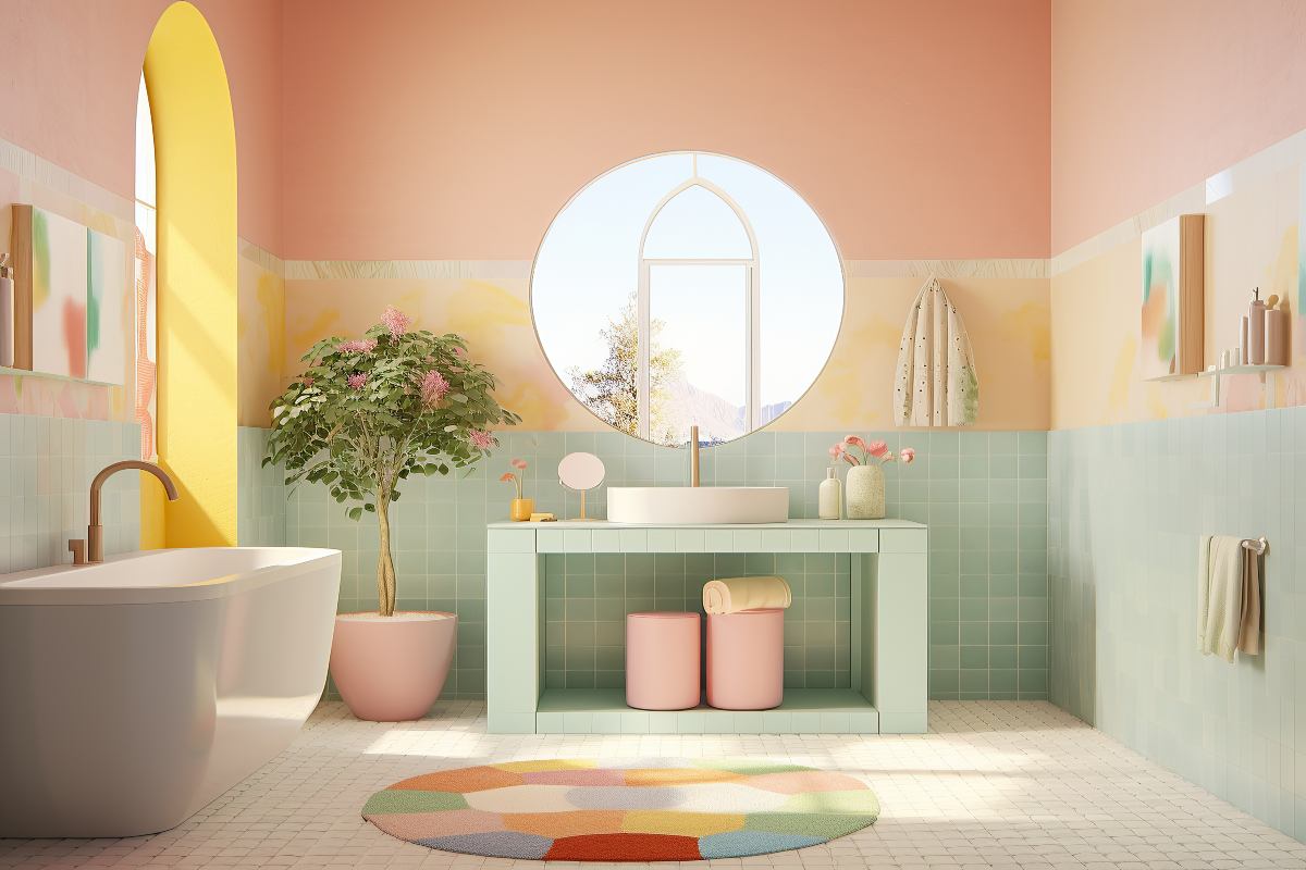 colori pastello bagno