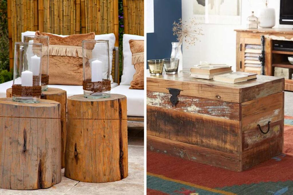 tavolino da caffè riciclando materiali