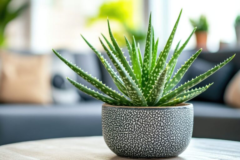 Aloe vera: la pianta purificante e decorativa per il salotto Aloe vera in vaso in salotto