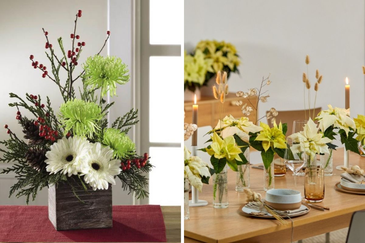 Centrotavola natalizi classico e rustico