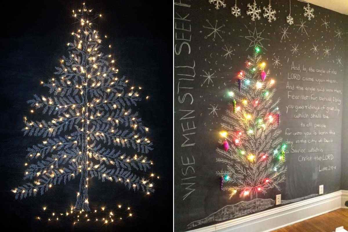 come creare alberi di natale effetto lavagna
