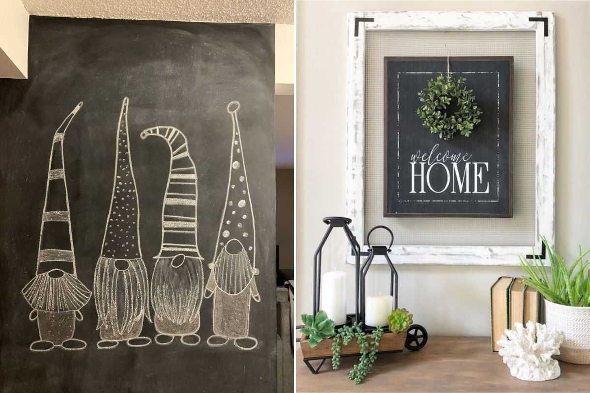 decorazioni natalizie effetto lavagna