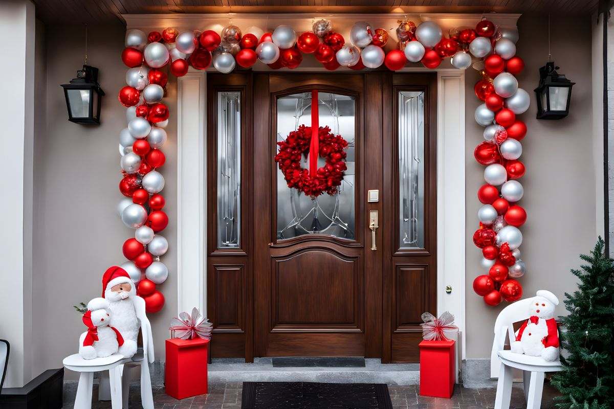Decorazioni fai da te per un portone Natalizio