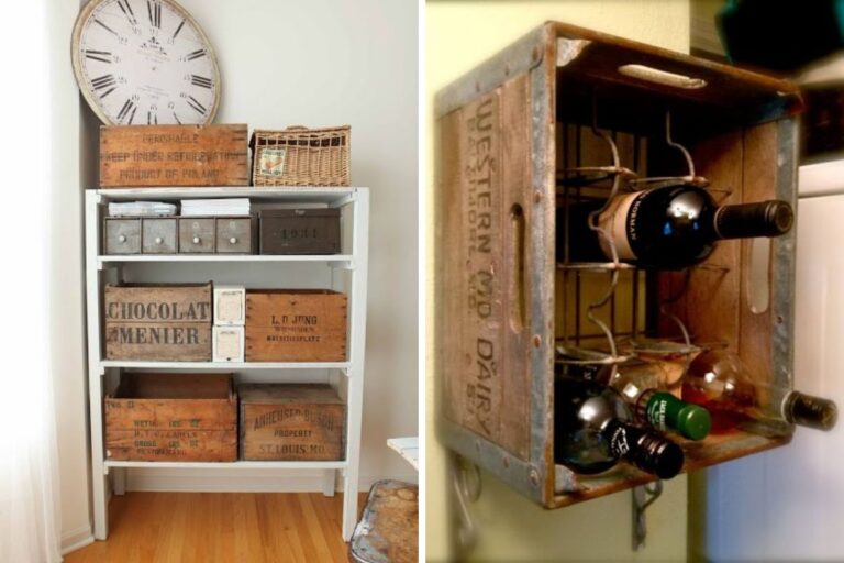 mobili a vista porta bottiglie cassette di legno e pallet riciclati