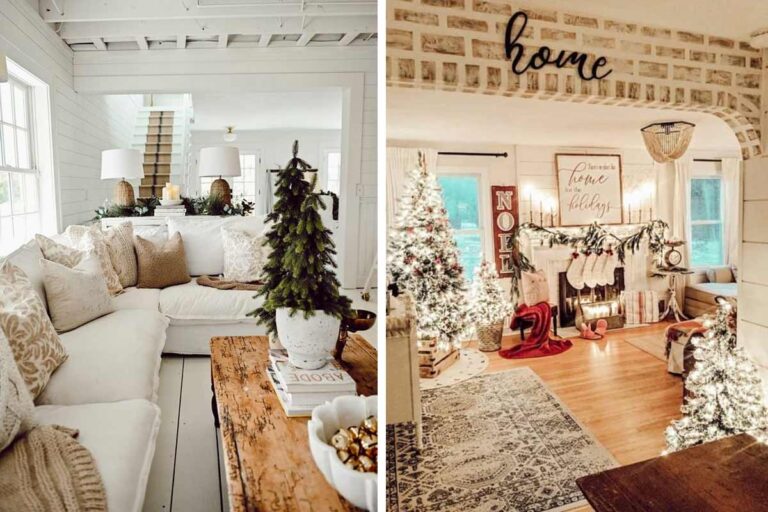 soggiorno-shabby-natalizio-2 salotto shabby chic a Natale